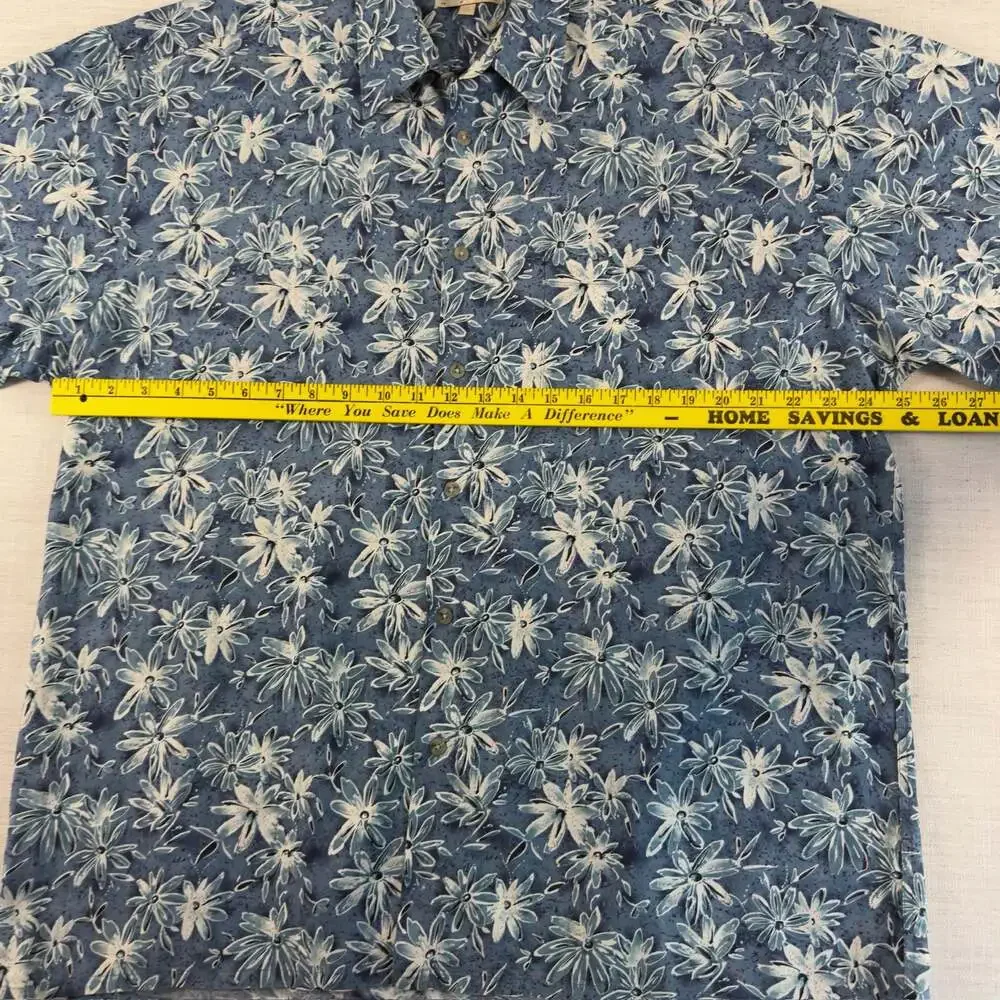 100% Cotton Campia Moda Floral Short Sleeve Button Down Shirt Size XL